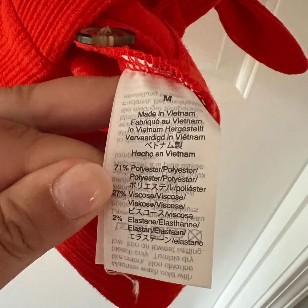 J. Crew Orange Textured Tie Front Button Down Tank Top